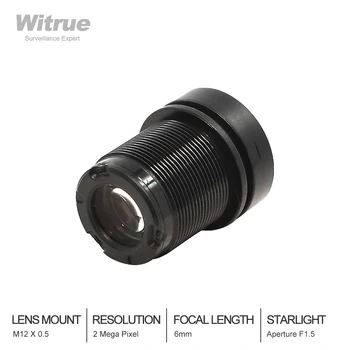 Starlight CCTV Lens 2MP, 6mm Fiksuoto Diafragma F1.5 