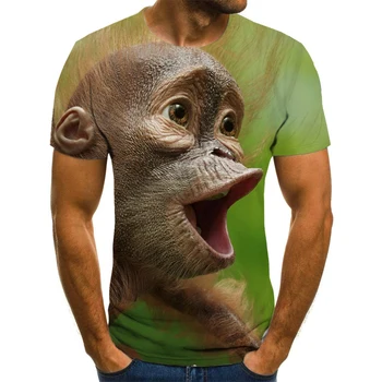 T-marškinėliai 3D vyrų, moterų 2020 m. Vasaros Spausdinti Gyvūnų Beždžionė marškinėliai trumpomis Rankovėmis Juokinga Dizaino Laisvalaikio Viršūnes Tees grafinis T-shirt