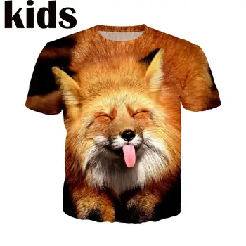 T-shirt 3D Spausdinimo Vyrai Moterys Anime Fox Streetwear Gyvūnų Vaikams, Cartoon marškinėliai Harajuku VAIKAMS, Kūdikių marškinėliai Berniukui trumpomis Rankovėmis E733