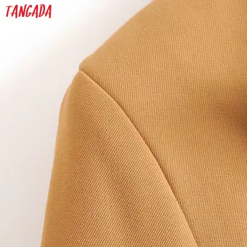 Tangada moterų kietas dvigubo breasted švarkas moterų 2020 m. rudens žiemos elegantiška striukė ponios verslo švarkas oficialius kostiumus DA15
