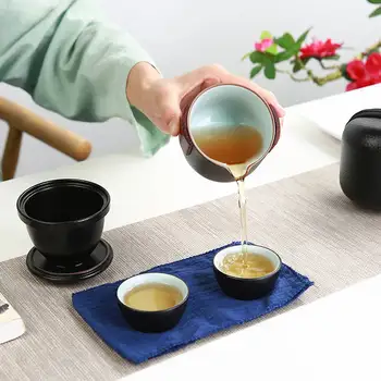 TANGPIN keramikos arbatinukas su 2 puodeliai puer kinijos kung fu arbatos puodą nešiojamų arbatos rinkinys drinkware