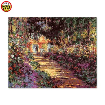 Tapybos numeriai meno dažų numerį namų dekoro dažymas dekoratyvinis dažymas spalva nudažyti savo Monet sodo įspūdį
