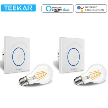 Teekar 2 Nustatykite Led Dimmer, ES Standartas Smart Gyvenimo Wifi stiprumą Smart Touch šviesų Perjungiklis Dirbti Su Alexa 