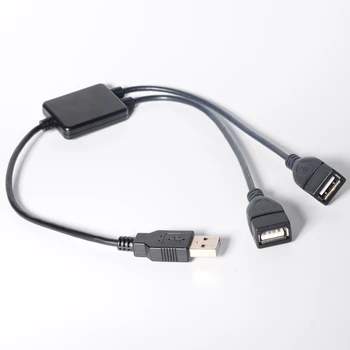Teisė Kairysis Kampas USB 2.0 YRA 1-Vyras, 2-Dual Moterų USB Y Splitter Perdavimo Centru Maitinimo Kabelis ilgintuvas Adapteris kietieji Diskai
