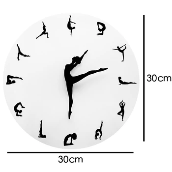 Timelike Sieninis Laikrodis Ballerina Baleto Šokių Mergaitė, Modelis Akrilo Laikrodžiai 30X30Cm Dovanų