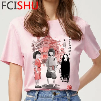 Totoro Dvasia Toli Marškinėliai Studio Ghibli Femme Japonų Animacinių filmų Anime Moterų Marškinėlius (T-shirt Hayao Miyazaki Drabužius Moterų Kawaii