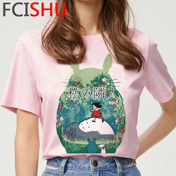 Totoro Dvasia Toli Marškinėliai Studio Ghibli Femme Japonų Animacinių filmų Anime Moterų Marškinėlius (T-shirt Hayao Miyazaki Drabužius Moterų Kawaii