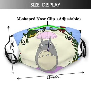Totoro Vainikas Daugkartinio naudojimo Madinga Burnos, Veido Kaukė Anti Vėjo, Dulkių Įrodymas, su filtrais Poliesteris apsauginis Dangtis Mufelinė Suaugusiems