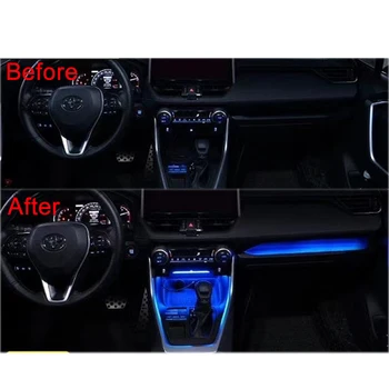 Toyota RAV4 2019 2020 RAV 4 Auto LED Centrinio Valdymo Atmosfera Lengvojo Automobilio Salono Modifikuotos Atmosferos Dekoratyvinės Lempos Mėlyna