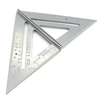 Trikampis Valdovas Matavimo Įrankis Juodo Aliuminio Lydinio Aikštėje Išdėstymas Vadovas Statybinių Stalių, Medienos Apdirbimo