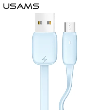 USAMS Micro USB Kabelis 2A Greito Įkrovimo Fiksuoto Telefono Kabelis USB C Tipo Žaibo 