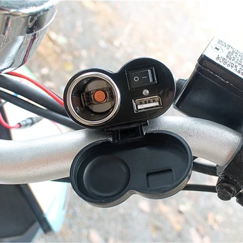 USB 12 V Lauktuvės Mount Įkroviklis, Cigarečių Degiklio Lizdo Motociklo Rankenos Motociklo Priedų Uždegimo