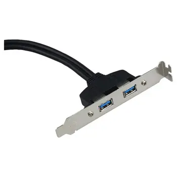 USB 3.0 Nugaros Skydelio Plėtra Laikiklis 20-Pin Header Kabelis (2-Port)