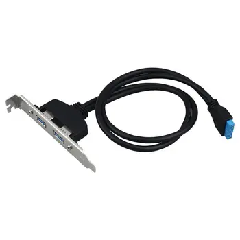 USB 3.0 Nugaros Skydelio Plėtra Laikiklis 20-Pin Header Kabelis (2-Port)
