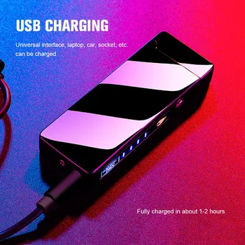 USB Elektros Lengvesni Super Dual Lanko Lengvesni Įkrovimo Vėjo Plazmos Cigarečių Žiebtuvėliai Dalykėlių Vyrų Rūkymo Reikmenys