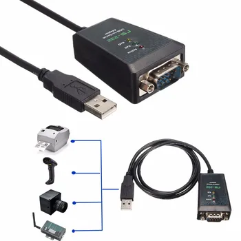USB į Serial RS-232 DB9 RS232 Adapteris Keitiklis LED Kabelis Švino Vielos 9 Pin 1M