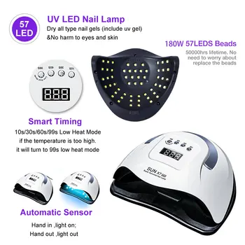 UV Led Lempos, Nagų Džiovintuvas 180/150/120W Visų Tipų Gelio 57 VNT. LED Lempos Nails Naujas Dizainas, Nagų Dailės, Manikiūro Įrankiai