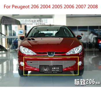 Už 2004-2008 m. Peugeot 206 Aukštos kokybės nerūdijančio plieno Priekinės Grotelės Aplink Apdaila Lenktynių Apdailos Groteles