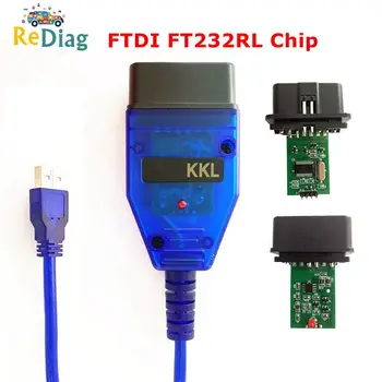 Už KKL VAG Skaitytuvas Įrankis VAG-409 KKL su FTDI FT232RL Mikroschema Auto Diagnostikos Įrankis vag 409 kkl OBD2 USB Sąsajos Kabelis