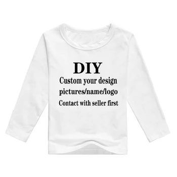 Vaikai Long Sleeve T Shirt Baby Custom Savo Dizaino T-Shirt Berniukų/Mergaičių 