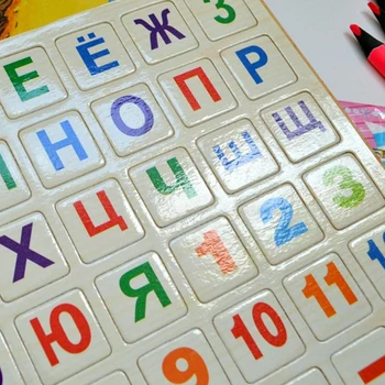 Vaikams, Mediniai Magnetiniai Rusijos Dėlionė Abėcėlė, Rusų Kalbos Mokytis Švietimo Žaislas Lentos Įklijuoti Kūdikio Juokingas Žaislas
