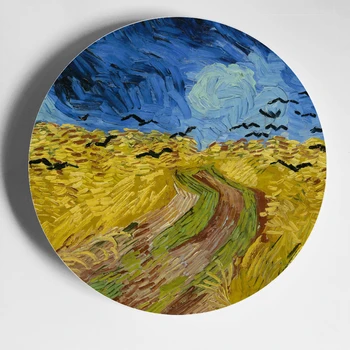 Van Gogh Aliejaus Tapybai Plokštės Dekoratyvinės Plokštės Kabinti Plokštė, Sienos Plokštė Europos Dekoro Porceliano Keramikos Plokštės Plokštės Apdaila