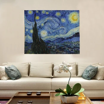 Van Gogh Klasikinio Abstrakčios Drobės Tapybos Žvaigždėtą Naktį Kraštovaizdžio Plakatai Europos Sienos Menas Spausdinti Nuotraukas Kambarį Namų Dekoro