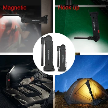 VBS Itin Galingas Led Žibintuvėlis, Mini USB Įkraunamas Žibintuvėlis su Stipriais Magneto COB Nešiojamų Linternas Led Darbo Lempa Šviesos