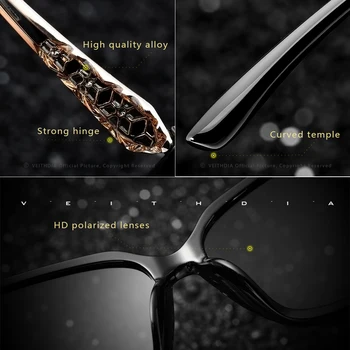 VEITHDIA moteriški Saulės akiniai Poliarizuoti Gradientas Objektyvas Prabangos Ponios Dizaineris Akiniai nuo saulės, Akinių Aksesuarai Moterims 3159