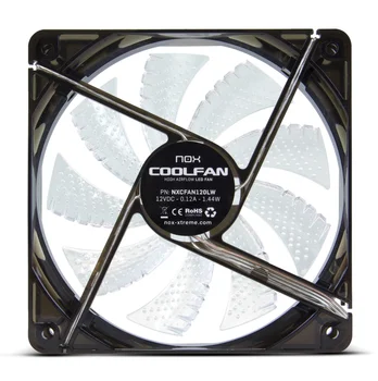 Ventiliatorius langelį NOX CoolFan 12cm Baltas LED Aušintuvas PC CPU kompiuterinių Žaidimų - NOX