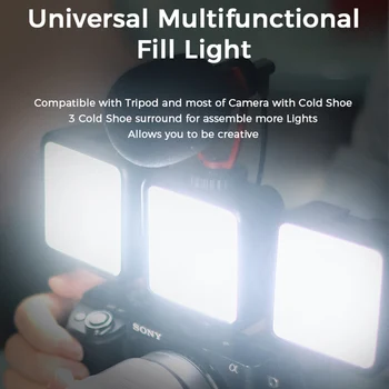 VIJIM VL81 Dual Spalvos Temperatūra Mini LED Užpildyti Šviesos 3200k-5600K Vlog Vaizdo, Šviesos, šviesos srautą galima reguliuoti Lauko Apšvietimo Fotografija