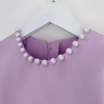 Violetinė Gėlių Mergaičių Suknelės, Vestuvių Šalies Vaikai Princesė Karoliukai Merginos Vakare Vestidos Vaikams Baby Girl Gimtadienio Kostiumai