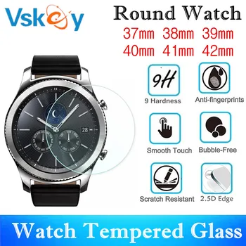 VSKEY 100VNT Universalios Apvalaus Smartwatch Grūdintas Stiklas 37mm Skersmuo 38mm 39mm 40mm 41mm 42mm Screen Protector Apsauginė Plėvelė