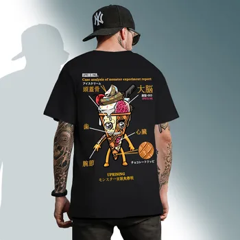 Vyrai Hip-Hop Marškinėliai Juokinga Ledų Anatomija Harajuku Japonų Kanji T-Shirt Streetwear Japonija Marškinėlius Medvilnės Vasaros Viršūnes Tees