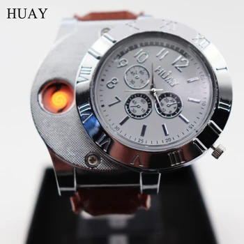 Vyrai, Kvarciniai laikrodžiai Lengvesni karšto F665 vyrų kietas Laikrodžius USB Įkrovimo Karinės sporto laikrodžiai Vyrams Cigarečių žiebtuvėlis, laikrodis