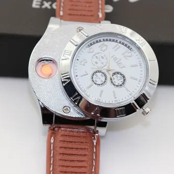 Vyrai, Kvarciniai laikrodžiai Lengvesni karšto F665 vyrų kietas Laikrodžius USB Įkrovimo Karinės sporto laikrodžiai Vyrams Cigarečių žiebtuvėlis, laikrodis