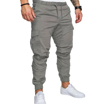 Vyrai safari krovinių kelnės Poilsiu Sweatpants Atsitiktinis Vyras Sportinę Kietosios Multi-pocket Krovinių Kelnės Hip-Hop Haremo Kelnės Slim Fit