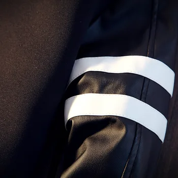 Vyras nauji paltai odos tiekėjas paprasta juoda ir balta trumpas stilingas vyrų striukė(Azijos dydis M-5XL)