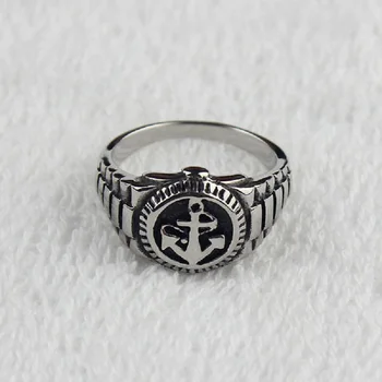 Vyriški karinio jūrų Laivyno Inkaro Jūrmylių Sailor 316L Nerūdijančio Plieno Dviratininkas Žiedas