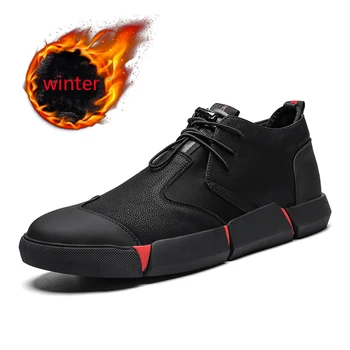 Vyriški laisvalaikio Britų taryba batai didelio dydžio butas juodas žiemos plius aksomo, šiltas ir patogus darbo vairavimo batai