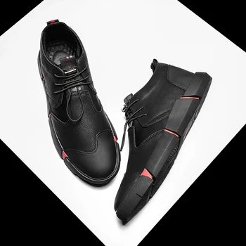 Vyriški laisvalaikio Britų taryba batai didelio dydžio butas juodas žiemos plius aksomo, šiltas ir patogus darbo vairavimo batai
