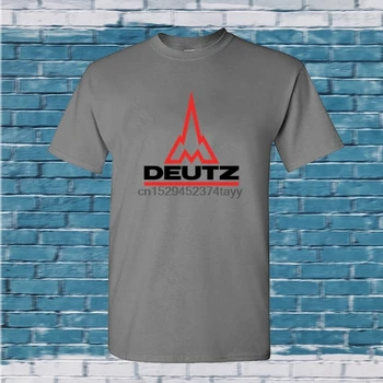 Vyrų Mados Medvilninius Sportinius Marškinėlius, Deutz Logotipas Vyras Atsitiktinis Trumpomis Rankovėmis Viršūnes Pilka