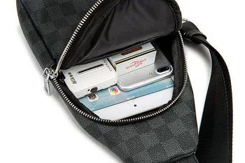 Vyrų Pečių Maišą Kilpos Krūtinės Paketas, odinis USB Įkrovimo Sporto Crossbody Rankinės patikrinti modelio Krūtinės Krepšiai Diržo Juosmens Paketai