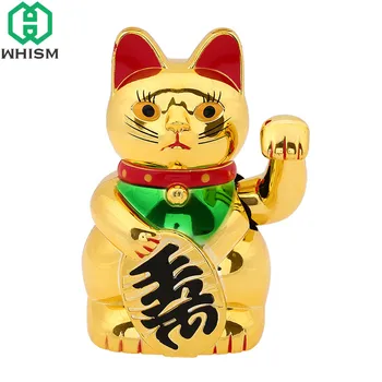 WHISM Sveikindamasi Ranka Pasisekė Kačių Gerovės Garbanojimo Katės Klasikinis Aukso Oranment Namų Biuro Apdailos Turto Likimo Feng Shui Amatai