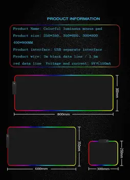 XGZ Pritaikyti Bet kokį Paveikslėlį, RGB LED Didelės Pelės Mygtukai USB Laidinio Apšvietimo žaidėjas Kilimėlis Klaviatūros Spalvinga Šviesos Kilimėlis 