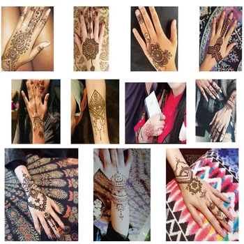 Xmasir 10vnt/Set Henna Tatuiruotė Trafaretas Rinkinys Moterims Gilr Laikinai Tempaltes Tatuiruotė Lipdukai Rankas Body Art Naujas Dizainas