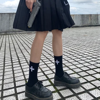 Y Demo Gotikos Kryžiaus Japonijos Atsitiktinis Elastinės Kojinės Moterims Lolita Punk Juodos Kojinės Dovanų Merginos 2020 M.