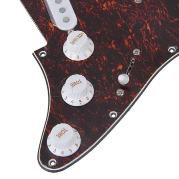 Yibuy Rudos ir Raudonos Vėžlio Kiauto Spalvos, 3-Jų Sluoksnių PVC Metalo Gitara Pakrautas Pickguard Rinkiniai