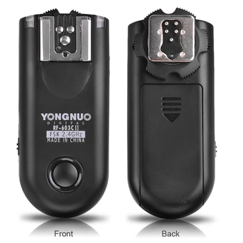 YONGNUO RF603 II C1 Wireless Flash Trigger 2 siųstuvai-imtuvai Canon 1100D 1000D 600D 700D 650D 100D 550D 500D 450D 400D 60D 70D