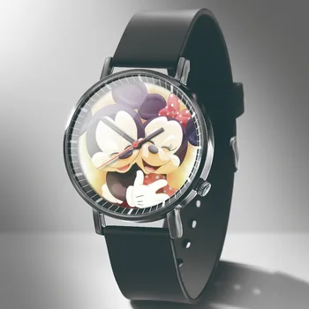 Zegarek damski New Mickey Kvarco Žiūrėti berniukas mergaitė Animaciją Odos Laikrodžiai Reloj aukštos kokybės apple dirželis Atsitiktinis moterų žiūrėti часы